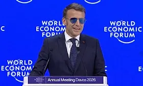 We do prefer respect over bullies, Macron says at Davos as Trump tensions mount