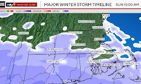 Storm timeline shows when snow is forecast to start and end in Massachusetts this weekend