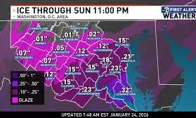 DC area braces for winter storm that could blanket the region with 10 inches of snow, plus freezing rain