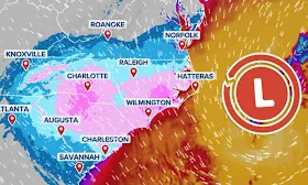 Live updates: Nor’easter slams Carolinas with snow, vicious winds as storm intensifies to ‘bomb’ out
