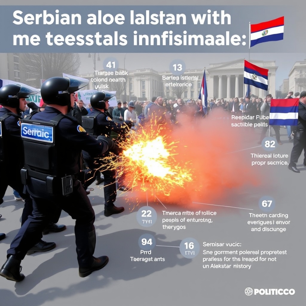 Serbian police clash with anti-government protesters in Belgrade