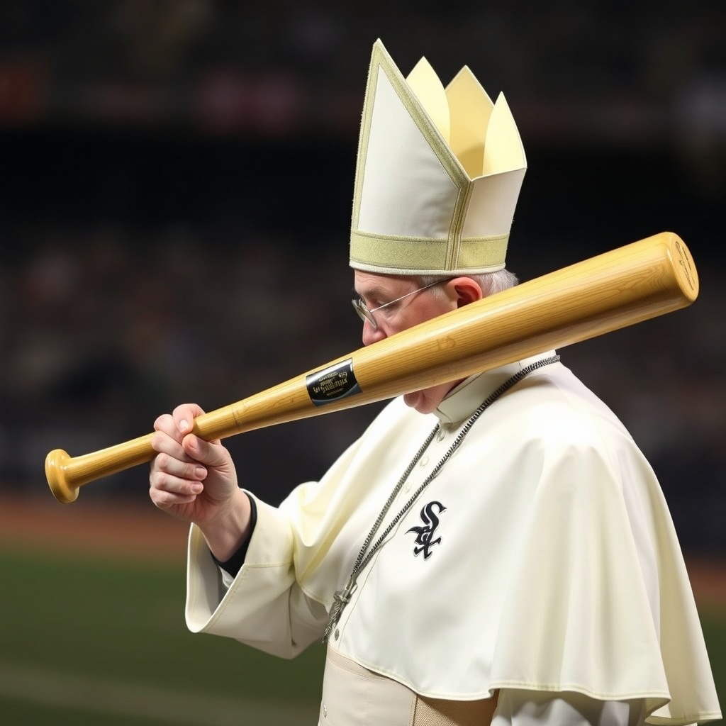 "How did you get this through security?" Pope Leo asks CBS News' Chris Livesay of White Sox baseball bat gift